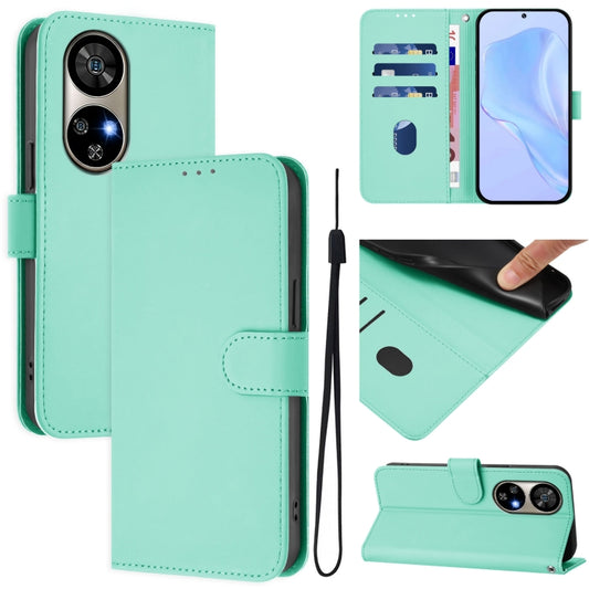 For Ulefone Note 17 Pro Skin Feel Solid Color Leather Phone Case with Lanyard(Mint Green) - Ulefone Cases by buy2fix | Online Shopping UK | buy2fix