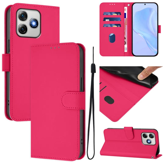 For Ulefone Note 18 Ultra Skin Feel Solid Color Leather Phone Case with Lanyard(Rose Red) - Ulefone Cases by buy2fix | Online Shopping UK | buy2fix