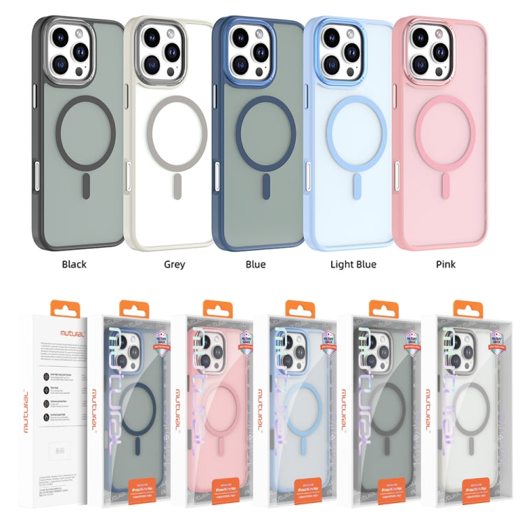 For iPhone 16 Mutural Skin Feel Series Frosted MagSafe Magnetic Phone Case(Light Blue) - iPhone 16 Cases by Mutural | Online Shopping UK | buy2fix