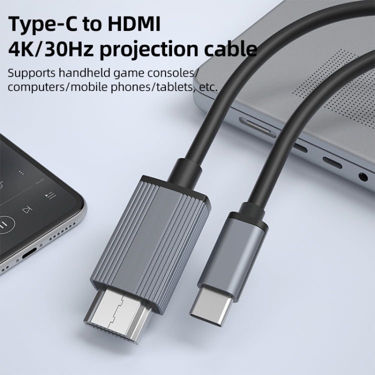 L17 USB-C / Type-C to HDMI Conversion Cable HD Same Screen Adapter Cable, Length:2m(Grey) - Cable by buy2fix | Online Shopping UK | buy2fix