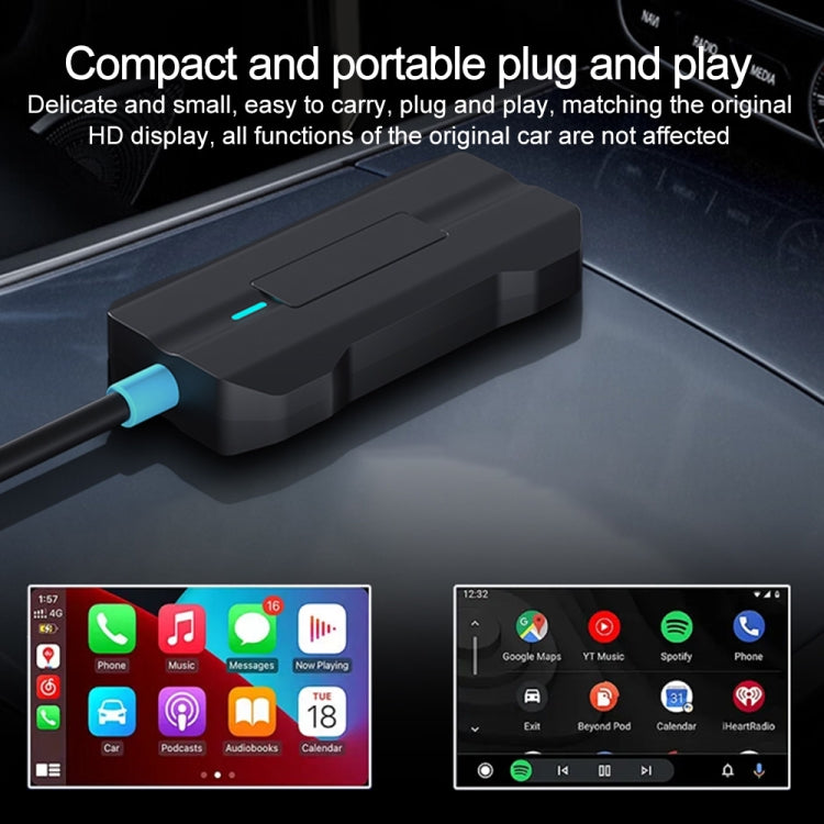 CarPlay and Android Auto Dual Interface Wireless Car Connectivity Box, Length:20cm(Black) - Bluetooth Adapters by buy2fix | Online Shopping UK | buy2fix