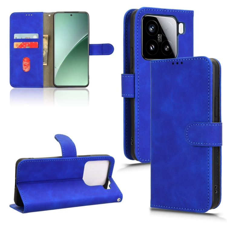 For Xiaomi 15 Skin Feel Magnetic Flip Leather Phone Case(Blue) - Xiaomi Cases by buy2fix | Online Shopping UK | buy2fix