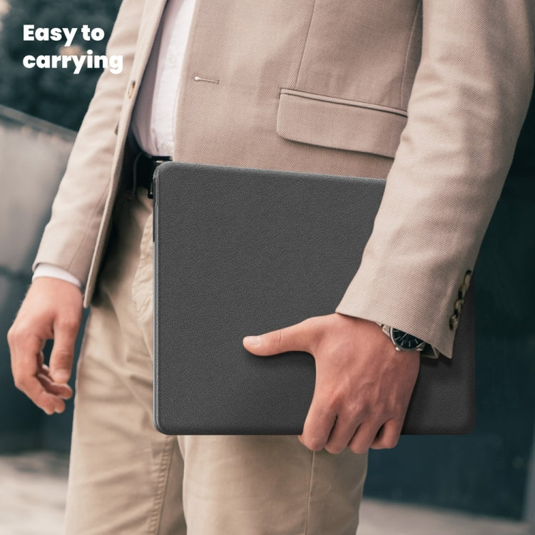 For MacBook Air 13.6 inch A3113 / A2681 Business Magnetic Holder PC + PU Laptop Protective Case(Grey) - MacBook Air Cases by buy2fix | Online Shopping UK | buy2fix