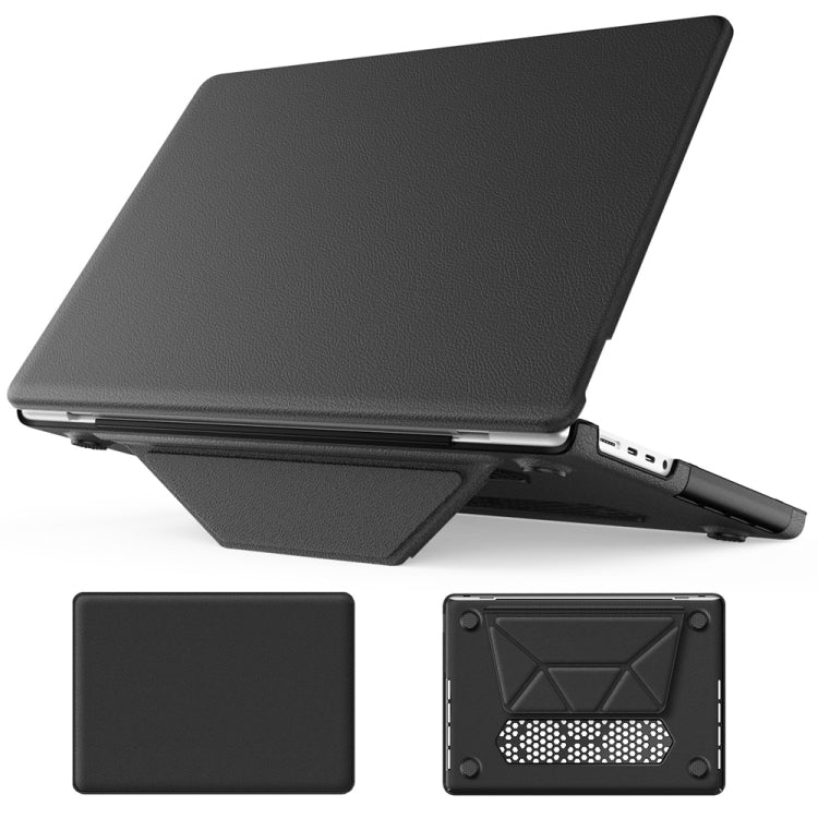 For MacBook Pro 14 inch A2918 / A2992 Business Magnetic Holder PC + PU Laptop Protective Case(Black) - MacBook Pro Cases by buy2fix | Online Shopping UK | buy2fix