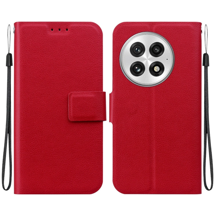 For OnePlus 13 Ultra-thin Voltage Magnetic Buckle Leather Phone Case(Red) - OnePlus Cases by buy2fix | Online Shopping UK | buy2fix