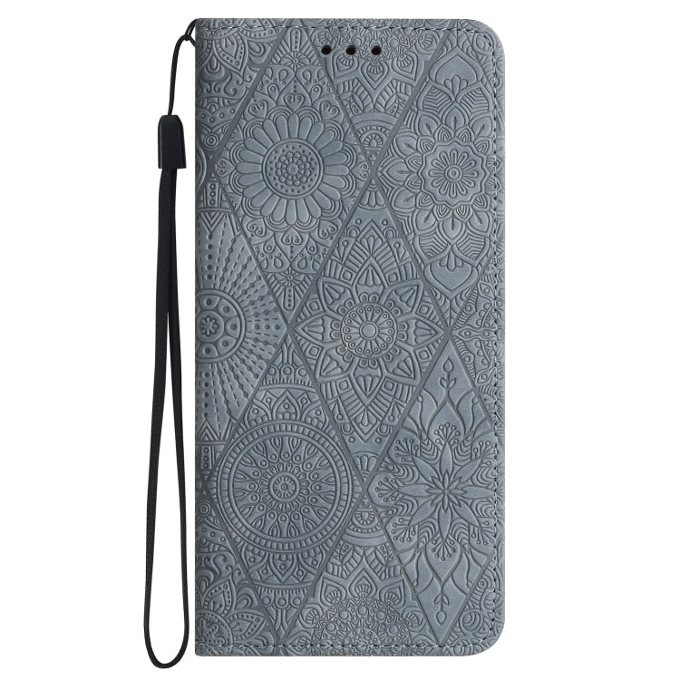 For Samsung Galaxy S25 Ultra 5G Ethnic Embossed Adsorption Leather Phone Case(Grey) - Galaxy S25 Ultra 5G Cases by buy2fix | Online Shopping UK | buy2fix