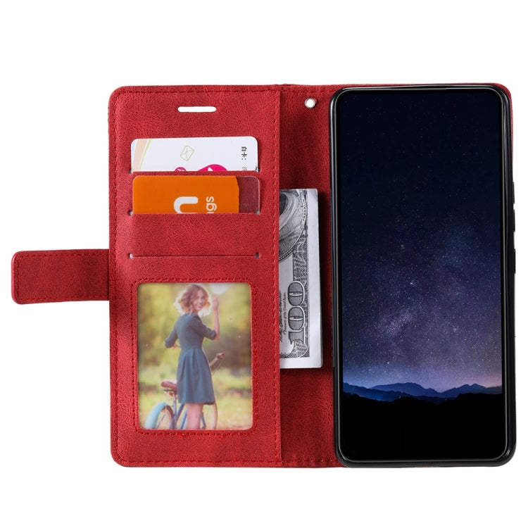 For Samsung Galaxy S25 5G Skin Feel Splicing Leather Phone Case(Red) - Galaxy S25 5G Cases by buy2fix | Online Shopping UK | buy2fix