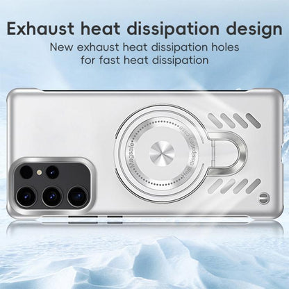 For Samsung Galaxy S25 Ultra 5G Ice Sense Series Graphene Cooling MagSafe Holder Phone Case(Silver) - Galaxy S25 Ultra 5G Cases by buy2fix | Online Shopping UK | buy2fix