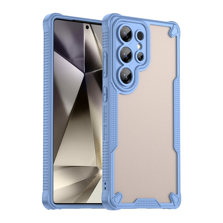 For Samsung Galaxy S25 Ultra 5G Armor Glaze PC Hybrid TPU Phone Case(Blue) - Galaxy S25 Ultra 5G Cases by buy2fix | Online Shopping UK | buy2fix