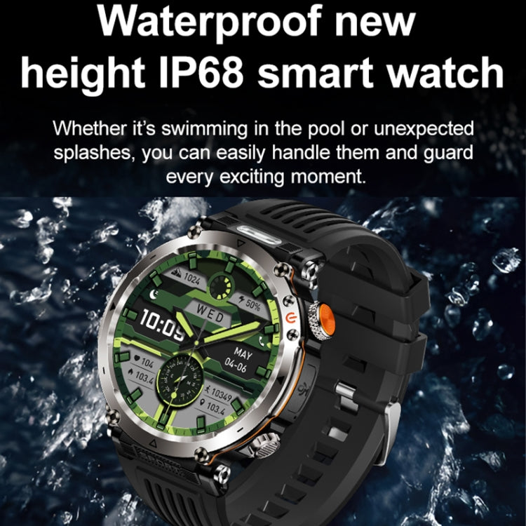 HT30 1.7 inch IP68 Waterproof Silicone Band Smart Watch, Support Flashlight / Banknote Detector Light / Compass(Orange) - Smart Wristbands by buy2fix | Online Shopping UK | buy2fix