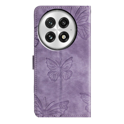 For OnePlus 13 Skin-feel Embossed Butterfly Leather Phone Case(Purple) - OnePlus Cases by buy2fix | Online Shopping UK | buy2fix