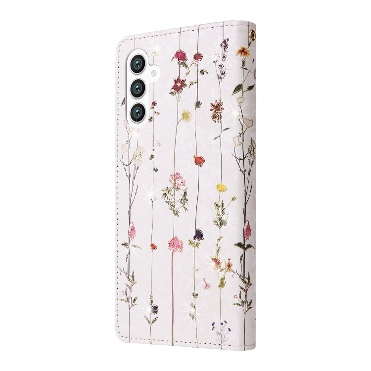 For Samsung Galaxy S25+ 5G Bronzing Painting RFID Leather Phone Case(Flowers World) - Galaxy S25+ 5G Cases by buy2fix | Online Shopping UK | buy2fix