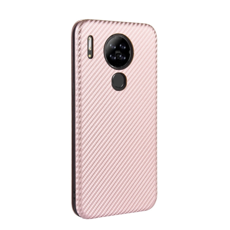 For Blackview A80 Carbon Fiber Texture Horizontal Flip TPU + PC + PU Leather Case with Card Slot(Pink) - More Brand by buy2fix | Online Shopping UK | buy2fix