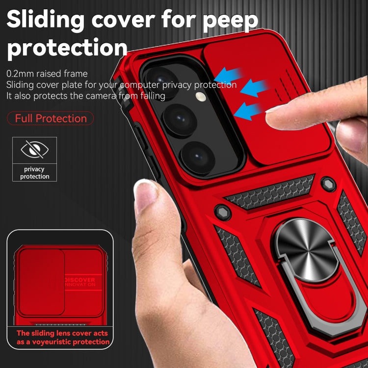 For Samsung Galaxy S25 5G Sliding Camshield Holder Phone Case(Red) - Galaxy S25 5G Cases by buy2fix | Online Shopping UK | buy2fix