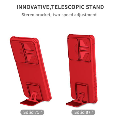 For Samsung Galaxy S25 Ultra 5G Stereoscopic Holder Sliding Camshield Phone Case(Red) - Galaxy S25 Ultra 5G Cases by buy2fix | Online Shopping UK | buy2fix