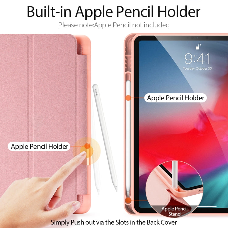 For iPad Air 11 2024 / 2022 / 2020 10.9 DUX DUCIS Domo Series Horizontal Flip Magnetic TPU + PU Leather Case with Three-folding Holder & Pen Slot(Pink) - iPad Air (2022) / (2020) 10.9 Cases by DUX DUCIS | Online Shopping UK | buy2fix