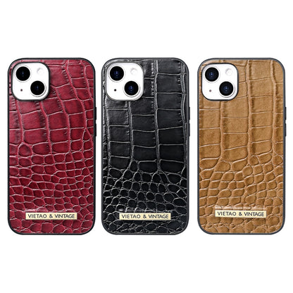 For iPhone 16 VIETAO Alligator Texture PU Phone Case(Red) - iPhone 16 Cases by VIETAO | Online Shopping UK | buy2fix