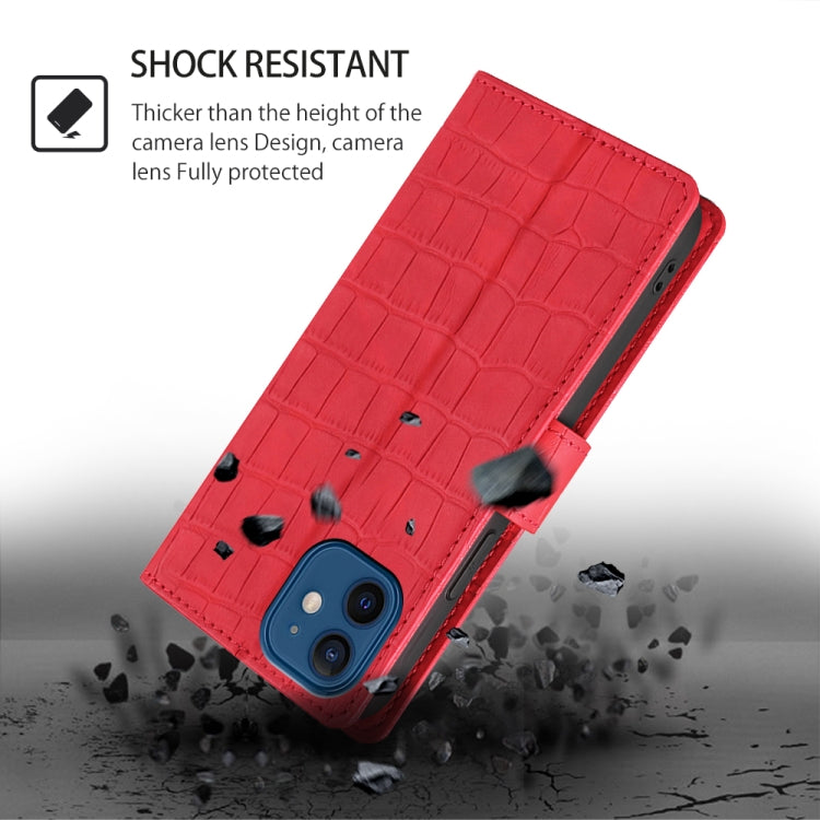 For Samsung Galaxy S25 Ultra 5G Skin Feel Crocodile Magnetic Clasp Leather Phone Case(Red) - Galaxy S25 Ultra 5G Cases by buy2fix | Online Shopping UK | buy2fix