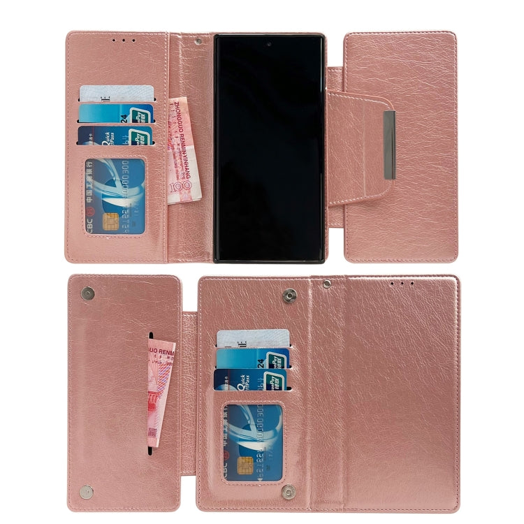 For Samsung Galaxy S25 5G Multifunctional 7-Card Wallet Leather Phone Case(Rose Gold) - Galaxy S25 5G Cases by buy2fix | Online Shopping UK | buy2fix