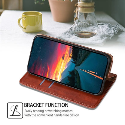 For Samsung Galaxy S25 5G Gloss Oil Solid Color Magnetic Leather Phone Case(Brown) - Galaxy S25 5G Cases by buy2fix | Online Shopping UK | buy2fix