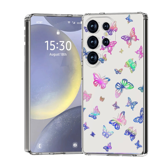 For Samsung Galaxy S25 Ultra 5G IMD Double Piece Simple Fresh Shockproof Phone Case(Laser Butterfly) - Galaxy S25 Ultra 5G Cases by buy2fix | Online Shopping UK | buy2fix