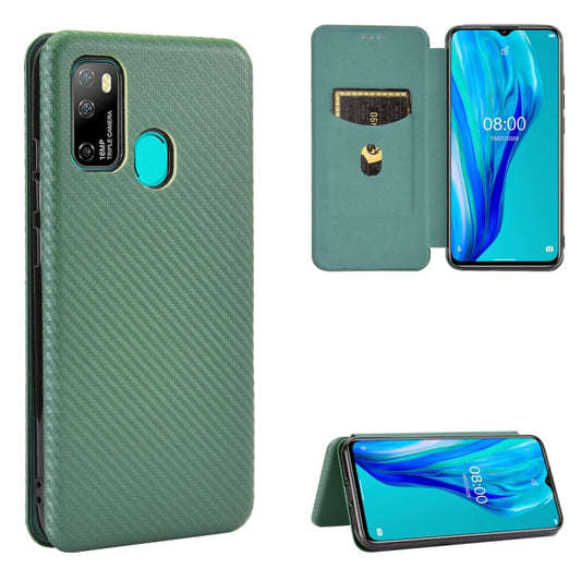 For Ulefone Note 9P Carbon Fiber Texture Horizontal Flip TPU + PC + PU Leather Case with Card Slot(Green) - Ulefone Cases by buy2fix | Online Shopping UK | buy2fix