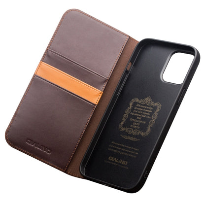 For iPhone 12 mini QIALINO Business Horizontal Flip Leather Case with Holder & Card Slots & Wallet (Brown) - iPhone 12 mini Cases by QIALINO | Online Shopping UK | buy2fix