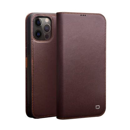 For iPhone 12 Pro Max QIALINO Business Horizontal Flip Leather Case with Holder & Card Slots & Wallet(Brown) - iPhone 12 Pro Max Cases by QIALINO | Online Shopping UK | buy2fix