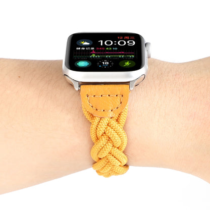 Elastic Woven Watch Band For Apple Watch Ultra 49mm&Watch Ultra 2 49mm / Series 9&8&7 45mm / SE 3&SE 2&6&SE&5&4 44mm / 3&2&1 42mm, Length:130mm(Yellow) - Watch Bands by buy2fix | Online Shopping UK | buy2fix