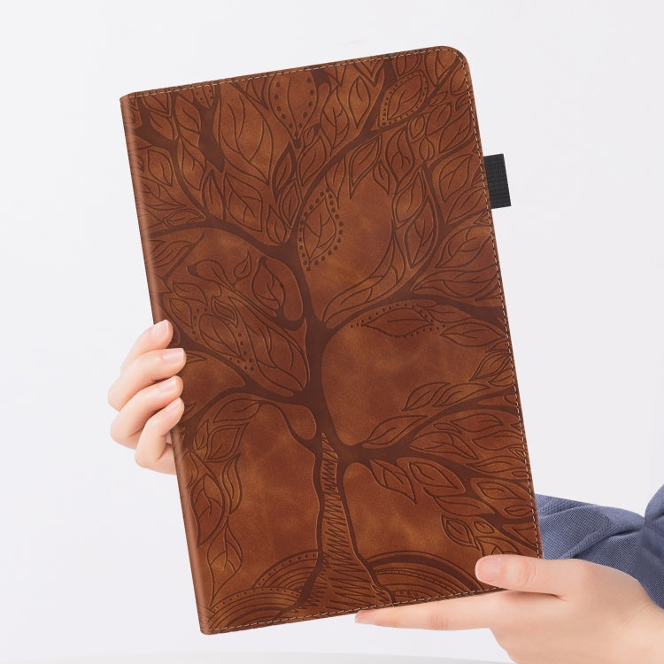 For Huawei MediaPad M5 10.8 inch Life Tree Series Horizontal Flip Leather Case with Holder & Card Slots & Pen Slot(Brown) - Huawei by buy2fix | Online Shopping UK | buy2fix