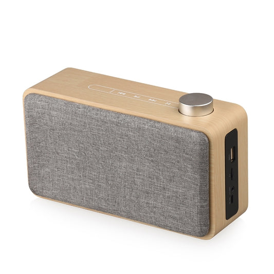 W5A Subwoofer Fabric Wooden Touch Bluetooth Speaker, Support TF Card & U Disk & 3.5mm AUX(Yellow Wood) - Desktop Speaker by buy2fix | Online Shopping UK | buy2fix