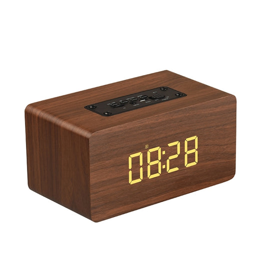 W5C Subwoofer Wooden Clock Bluetooth Speaker, Support TF Card & 3.5mm AUX(Brown Wood) - Desktop Speaker by buy2fix | Online Shopping UK | buy2fix