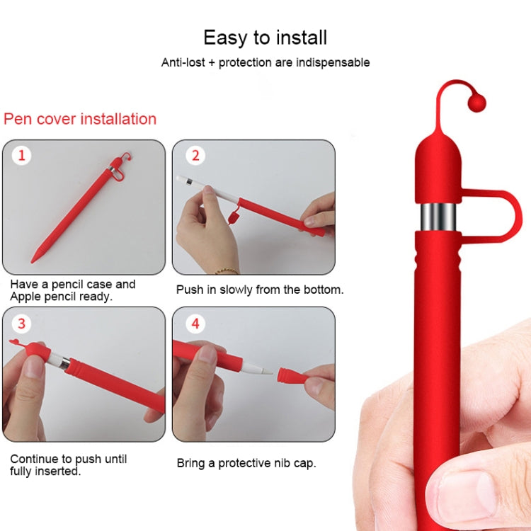 Apple Pen Cover Anti-lost Protective Cover for Apple Pencil (Rose Red) - Pencil Accessories by buy2fix | Online Shopping UK | buy2fix