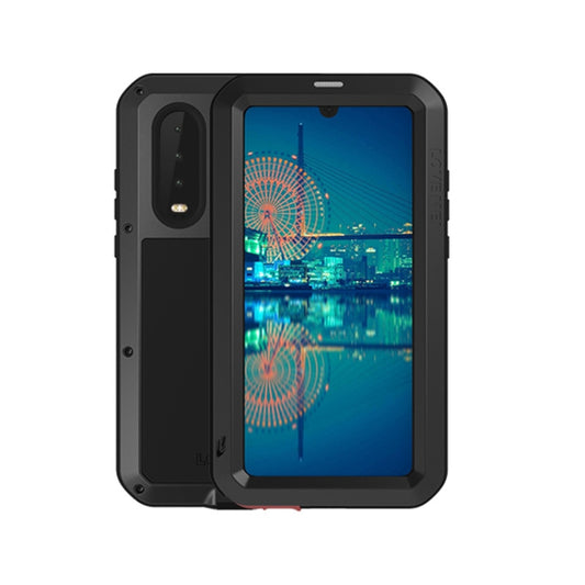 LOVE MEI Powerful Dustproof Shockproof Splashproof Metal + Silicone Combination Case for Huawei P30 (Black) - Huawei Cases by LOVE MEI | Online Shopping UK | buy2fix