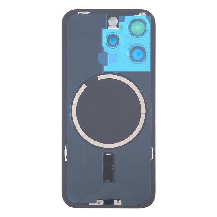 For iPhone 15 Pro Battery Back Cover with Camera Lens Cover + MagSafe Magnet(Blue) - Back Cover by buy2fix | Online Shopping UK | buy2fix