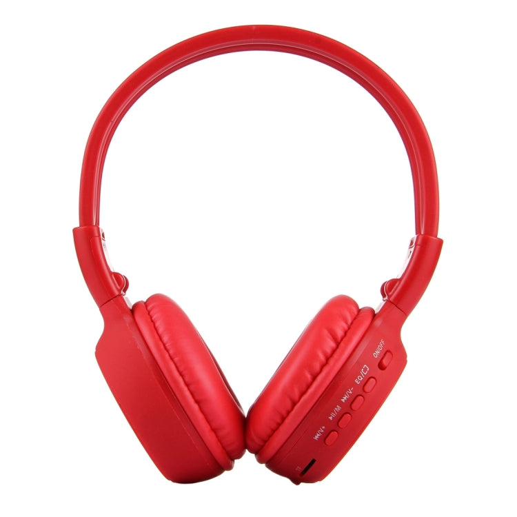 BS-N65 Headband Folding Stereo HiFi Wireless Headphone Headset with LCD Screen & TF Card Slot & LED Indicator Light & FM Function(Red) - Headset & Headphone by buy2fix | Online Shopping UK | buy2fix