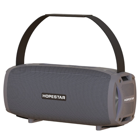 HOPESTAR H24 Pro TWS Portable Outdoor Waterproof Woven Textured Bluetooth Speaker with Rhythm Light, Support Hands-free Call & U Disk & TF Card & 3.5mm AUX & FM (Grey) - Desktop Speaker by HOPESTAR | Online Shopping UK | buy2fix