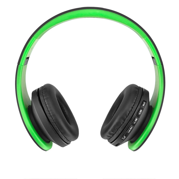 BTH-811 Folding Stereo Wireless  Bluetooth Headphone Headset with MP3 Player FM Radio, for Xiaomi, iPhone, iPad, iPod, Samsung, HTC, Sony, Huawei and Other Audio Devices(Green) - Headset & Headphone by buy2fix | Online Shopping UK | buy2fix