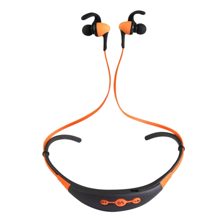 BT-54 In-Ear Wire Control Sport Neckband Wireless Bluetooth Earphones with Mic & Ear Hook, Support Handfree Call, For iPad, iPhone, Galaxy, Huawei, Xiaomi, LG, HTC and Other Smart Phones(Orange) - Neck-mounted Earphone by buy2fix | Online Shopping UK | buy2fix