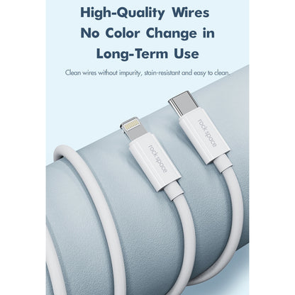 ROCK Space Z19 PD  20W 3A USB-C / Type-C to 8 Pin Fast Charging TPE Data Cable, Cable Length: 1m - Normal Style Cable by ROCK | Online Shopping UK | buy2fix