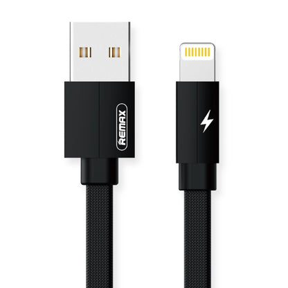 REMAX RC-094i 2m 2.4A USB to 8 Pin Aluminum Alloy Braid Fast Charging Data Cable (Black) - Normal Style Cable by REMAX | Online Shopping UK | buy2fix