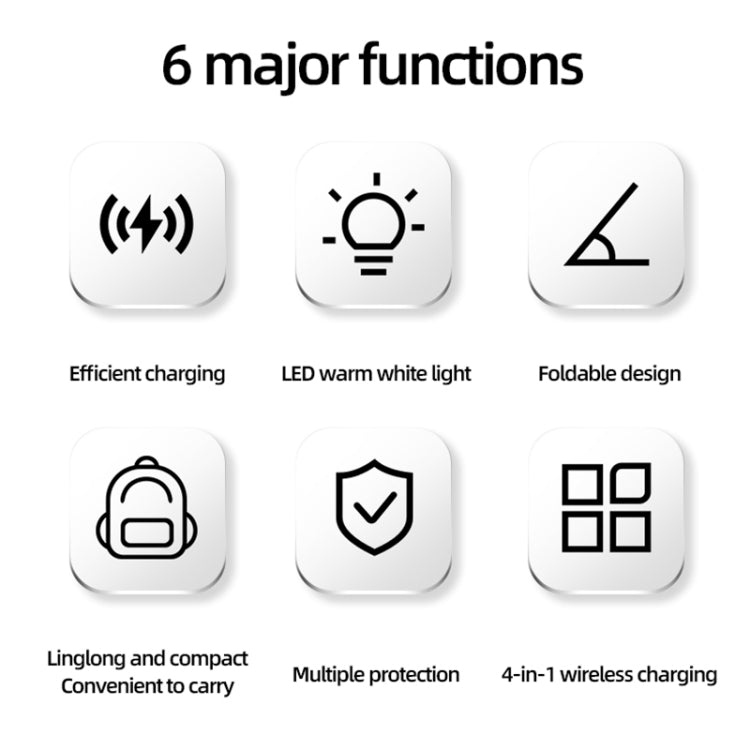 C16 15W 4 in 1 Multifunctional Foldable Magnetic Wireless Charger (White) - Wireless Charger by buy2fix | Online Shopping UK | buy2fix