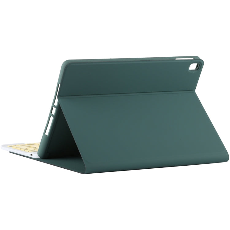 TG11B Detachable Bluetooth Yellow Keyboard + Microfiber Leather Tablet Case for iPad Pro 11 inch (2020), with Pen Slot & Holder (Dark Green) - For iPad Pro by buy2fix | Online Shopping UK | buy2fix