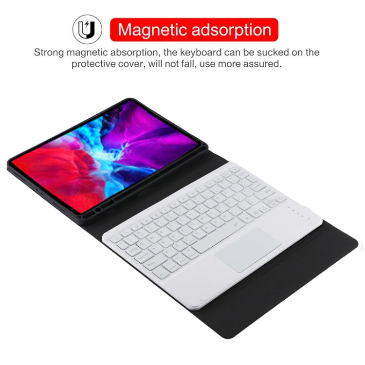 TG11BCS Detachable Bluetooth White Keyboard Microfiber Leather Tablet Case for iPad Pro 11 inch (2020), with Backlight & Touchpad & Pen Slot & Holder (Black) - For iPad Pro by buy2fix | Online Shopping UK | buy2fix