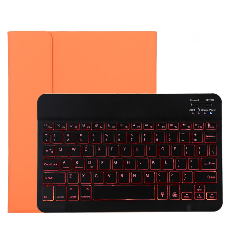 TG11BS Detachable Bluetooth Black Keyboard + Microfiber Leather Tablet Case for iPad Pro 11 inch (2020), with Backlight & Pen Slot & Holder(Orange) - For iPad Pro by buy2fix | Online Shopping UK | buy2fix