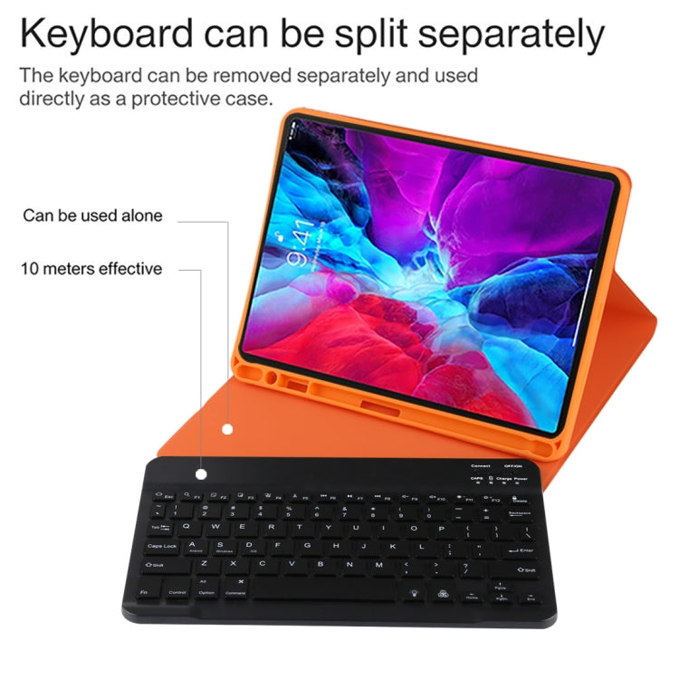 TG11BS Detachable Bluetooth Black Keyboard + Microfiber Leather Tablet Case for iPad Pro 11 inch (2020), with Backlight & Pen Slot & Holder(Orange) - For iPad Pro by buy2fix | Online Shopping UK | buy2fix