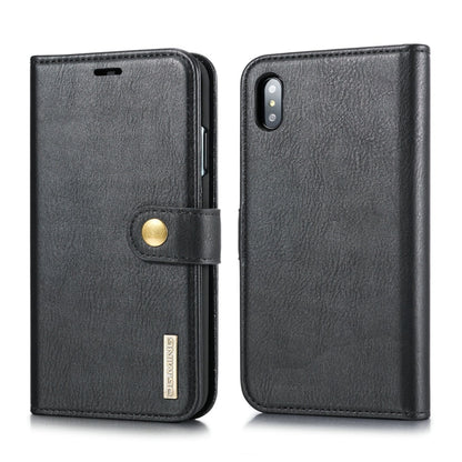 For iPhone XS Max DG.MING Crazy Horse Texture Flip Detachable Magnetic Leather Case with Holder & Card Slots & Wallet (Black) - More iPhone Cases by DG.MING | Online Shopping UK | buy2fix