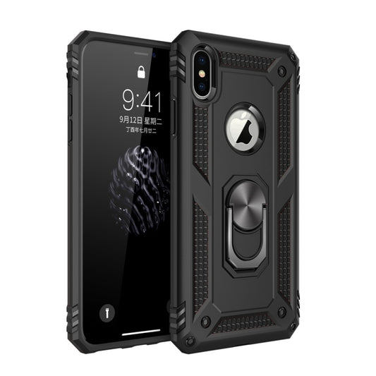 For iPhone X / XS Sergeant Armor Shockproof TPU + PC Protective Case with 360 Degree Rotation Holder (Black) - More iPhone Cases by buy2fix | Online Shopping UK | buy2fix