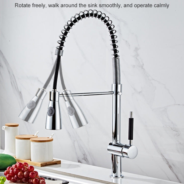 Universal Rotation Multi-functional Pull-out Kitchen Waterfall Faucet Sink Hot Cold Shower - Faucets & Accessories by buy2fix | Online Shopping UK | buy2fix