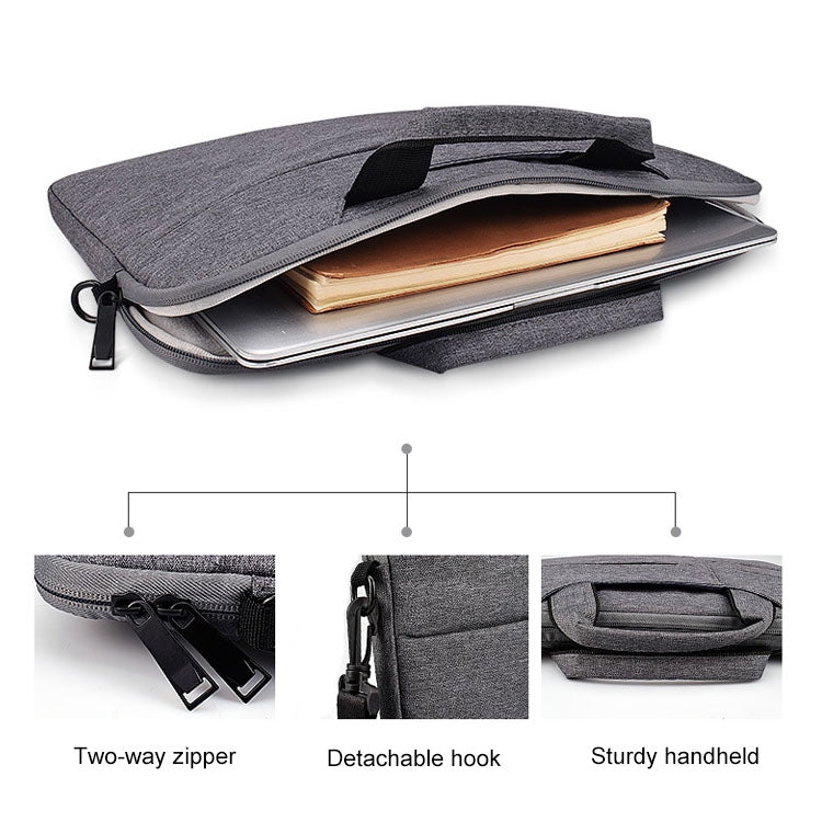 ST02S Waterproof Tear Resistance Hidden Portable Strap One-shoulder Handbag for 14.1 inch Laptops, with Suitcase Belt(Black) - 14.1 inch by buy2fix | Online Shopping UK | buy2fix